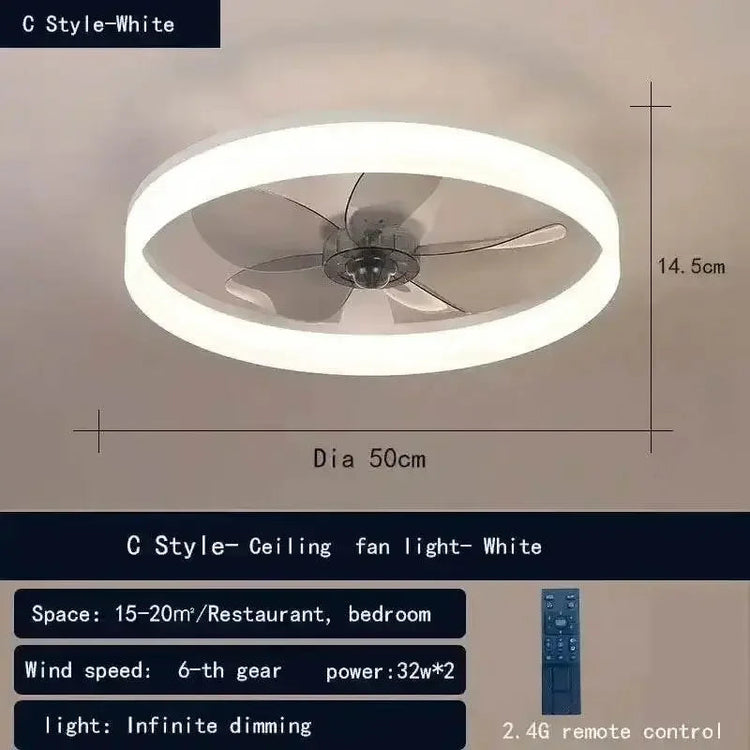 LED Ceiling Fan with Remote Control Chandelier by DSERS