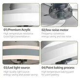 LED Ceiling Fan with Remote Control Chandelier by DSERS