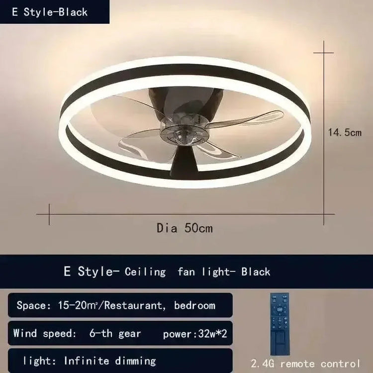 LED Ceiling Fan with Remote Control Chandelier by DSERS