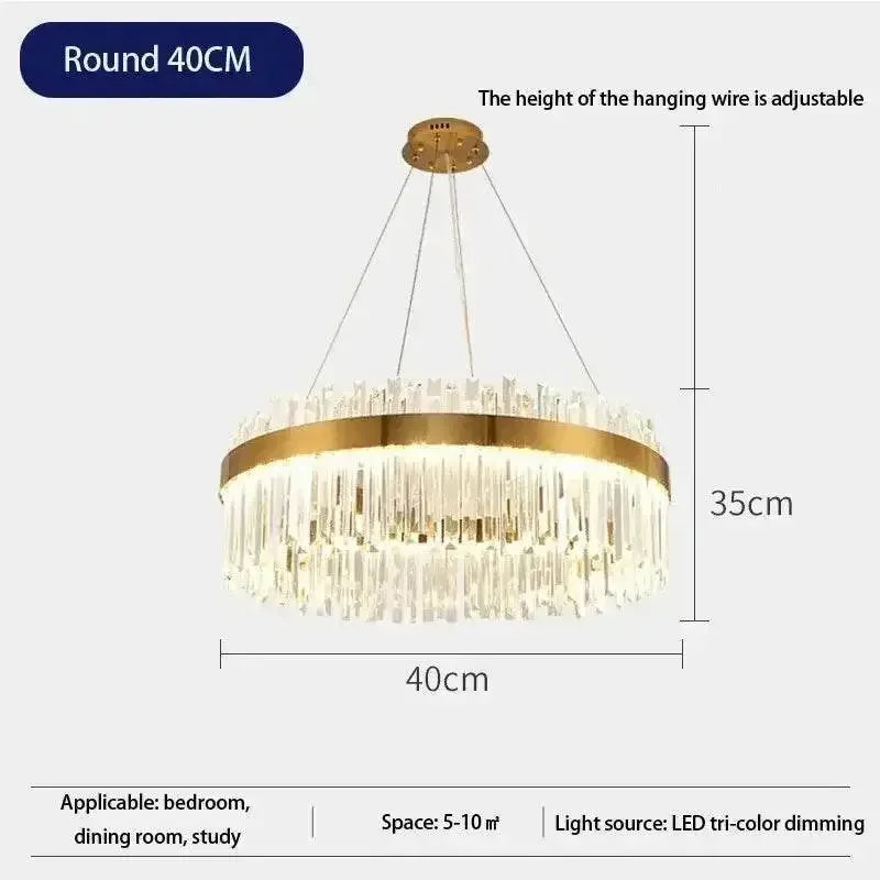 Gold Dia 80cm Crystal Ceiling Pendant Luxury Modest Crystal Chandelier Round Crystal Chandelier Chandelier by DSERS