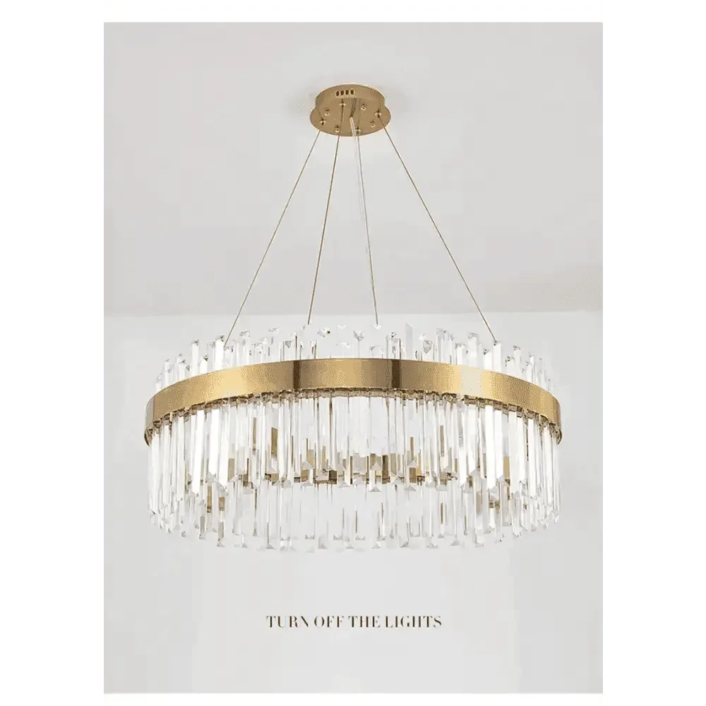 Gold Dia 80cm Crystal Ceiling Pendant Luxury Modest Crystal Chandelier Round Crystal Chandelier Chandelier by DSERS