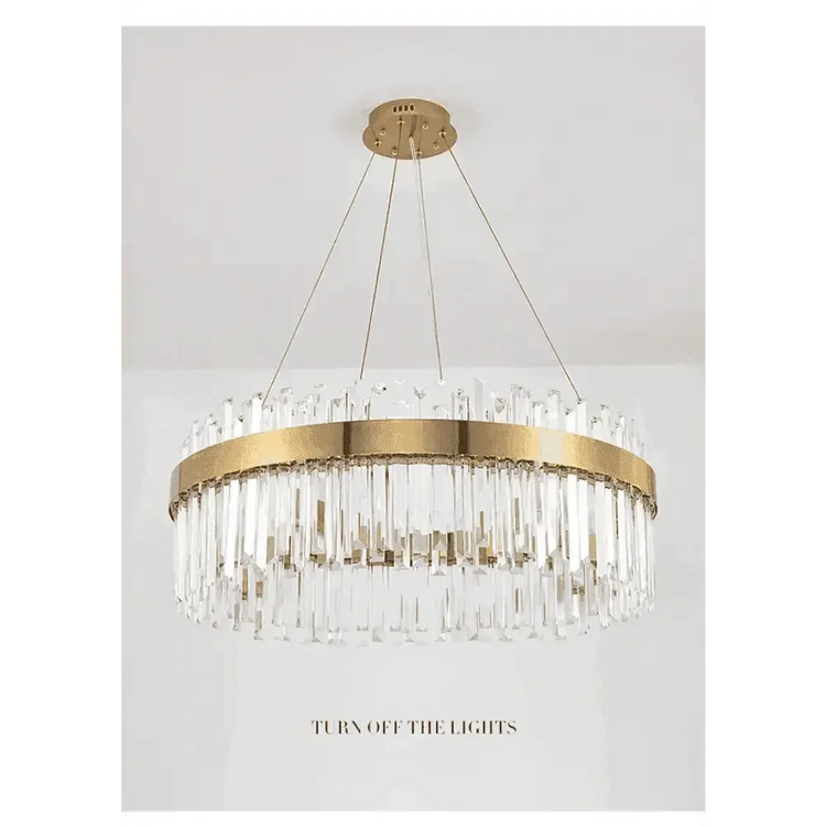 Gold Dia 80cm Crystal Ceiling Pendant Luxury Modest Crystal Chandelier Round Crystal Chandelier Chandelier by DSERS