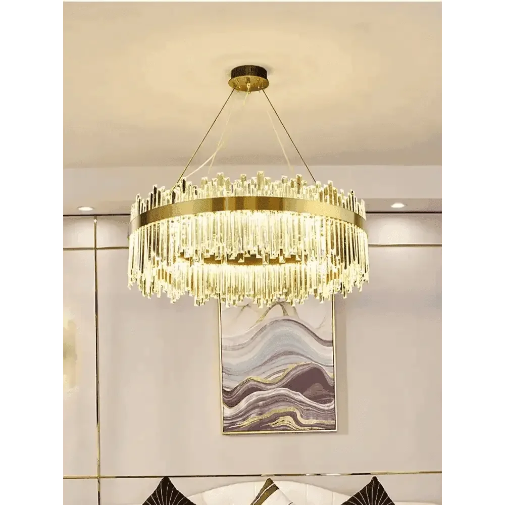 Gold Dia 80cm Crystal Ceiling Pendant Luxury Modest Crystal Chandelier Round Crystal Chandelier Chandelier by DSERS