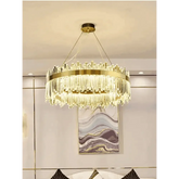 Gold Dia 80cm Crystal Ceiling Pendant Luxury Modest Crystal Chandelier Round Crystal Chandelier Chandelier by DSERS