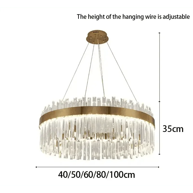 Gold Dia 80cm Crystal Ceiling Pendant Luxury Modest Crystal Chandelier Round Crystal Chandelier Chandelier by DSERS