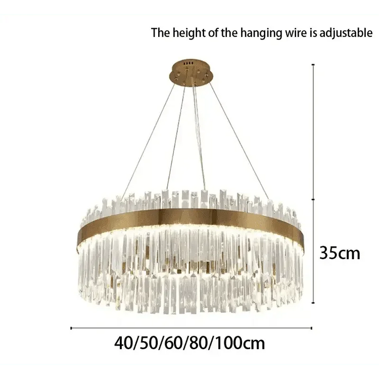 Gold Dia 80cm Crystal Ceiling Pendant Luxury Modest Crystal Chandelier Round Crystal Chandelier Chandelier by DSERS