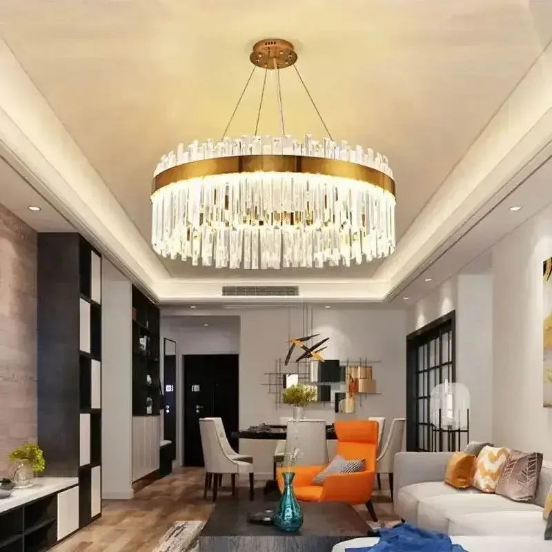 Gold Dia 80cm Crystal Ceiling Pendant Luxury Modest Crystal Chandelier Round Crystal Chandelier Chandelier by DSERS