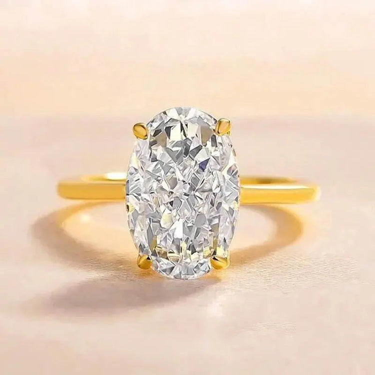 Radiant Cut Lab Moissanite Diamond Ring 100% Real 925 Rings by Dropshee