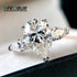 1/2/3/4ct Pear Cut All Moissanite Engagement Rings for Women S925 Sterling Silver 3-Stone Promise Wedding Band Luxury Jewelry Rings by Dropshee