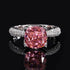 Vintage Pink Moissanite Diamond Ring 100% Real 925 Sterling Silver Party Wedding Band Rings for Women Bridal Engagement Jewelry Rings by Dropshee