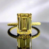 Radiant Cut Lab Moissanite Diamond Ring 100% Real 925 Rings by Dropshee