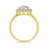 14K Gold Moissanite Flower Ring Rings by Dropshee