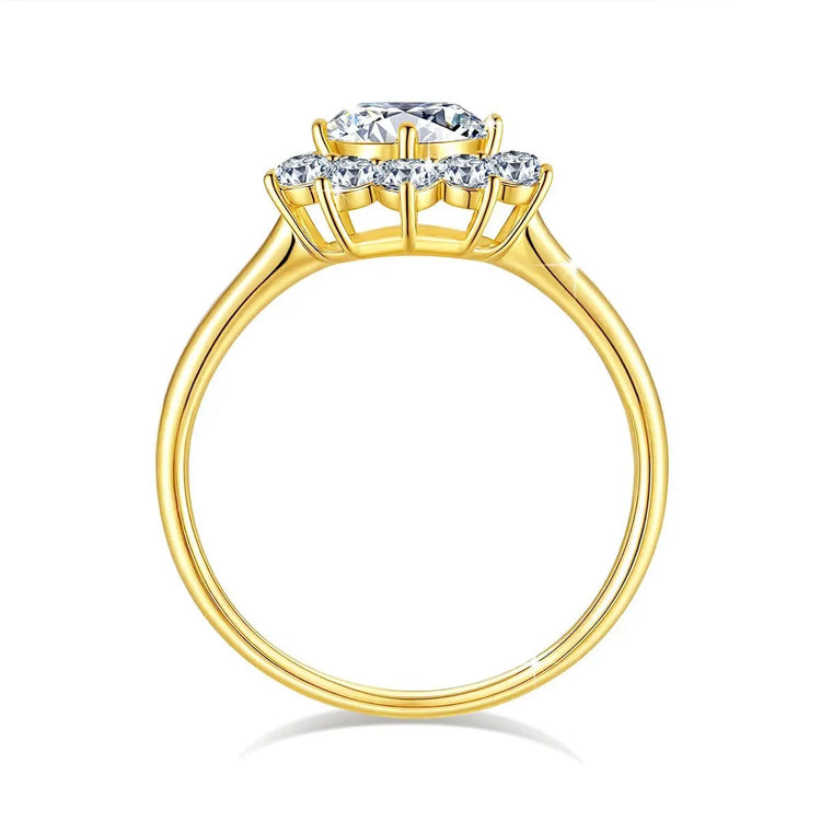 14K Gold Moissanite Flower Ring Rings by Dropshee