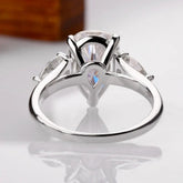 1/2/3/4ct Pear Cut All Moissanite Engagement Rings for Women S925 Sterling Silver 3-Stone Promise Wedding Band Luxury Jewelry Rings by Dropshee