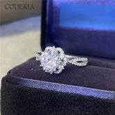 Princess Aisha 6 Claw 2 CT Moissanite Ring D Color VVS Diamond Certified Luxury Wedding Rings 925 Sterling Silver Jewelry Rings by Dropshee