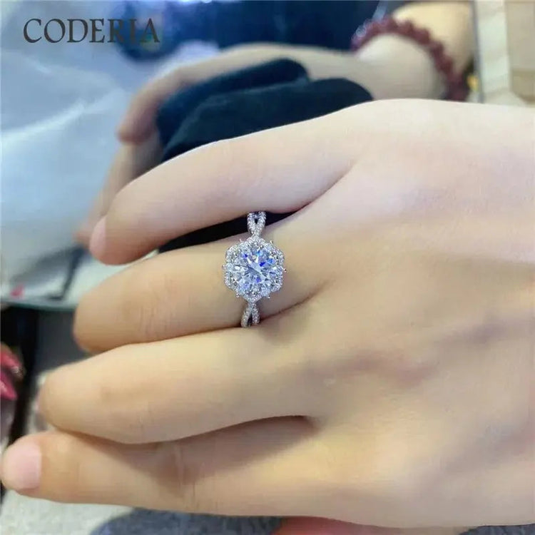 Princess Aisha 6 Claw 2 CT Moissanite Ring D Color VVS Diamond Certified Luxury Wedding Rings 925 Sterling Silver Jewelry Rings by Dropshee