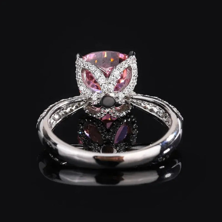 Vintage Pink Moissanite Diamond Ring 100% Real 925 Sterling Silver Party Wedding Band Rings for Women Bridal Engagement Jewelry Rings by Dropshee