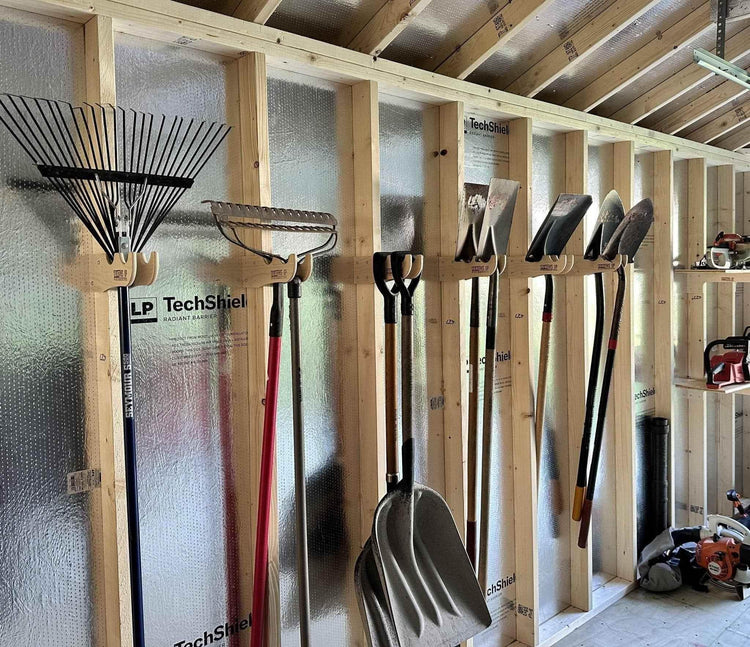 Max Shed Organization Kit – Yard Tool Rack & Garden Storage Solution Shed Organization by HangThis Up My Shed Organizing System