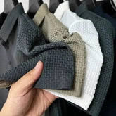 Mens Lop-Up Hollow Short-Sleeved Woven Shirts T-shirts by DSERS