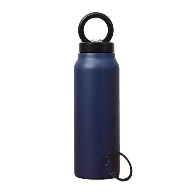 Metallic Sports Thermal Insulation Water Bottle Magnetic Phone Holder Stainless Steel Sports Bottle Insulated Mug with Magnetic Phone Holder by CJ / BWL Perfect Home Store