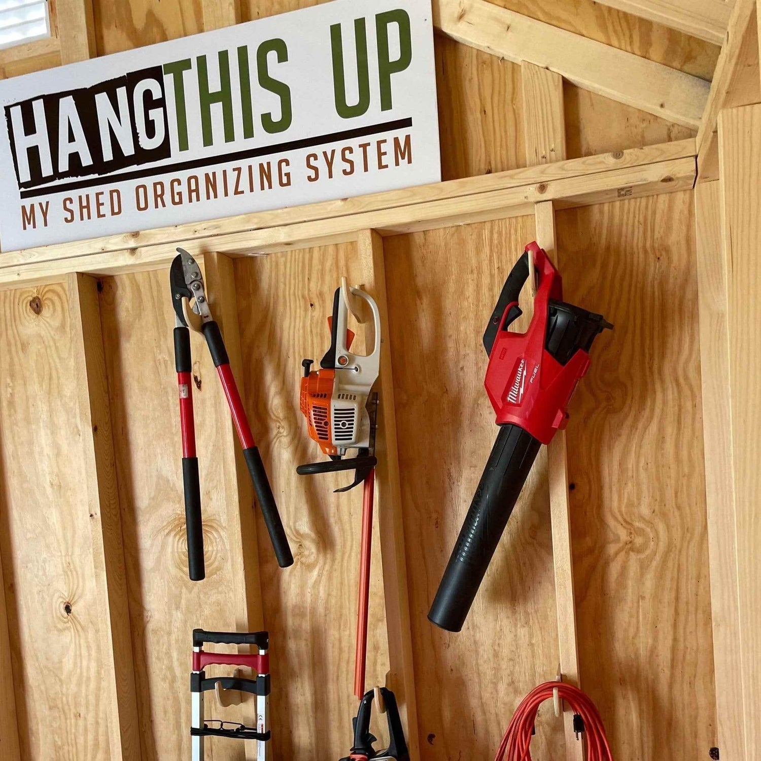 Miscellaneous Hook – Shed Tool Organizer for Yard Storage Shed Organization by HangThis Up My Shed Organizing System