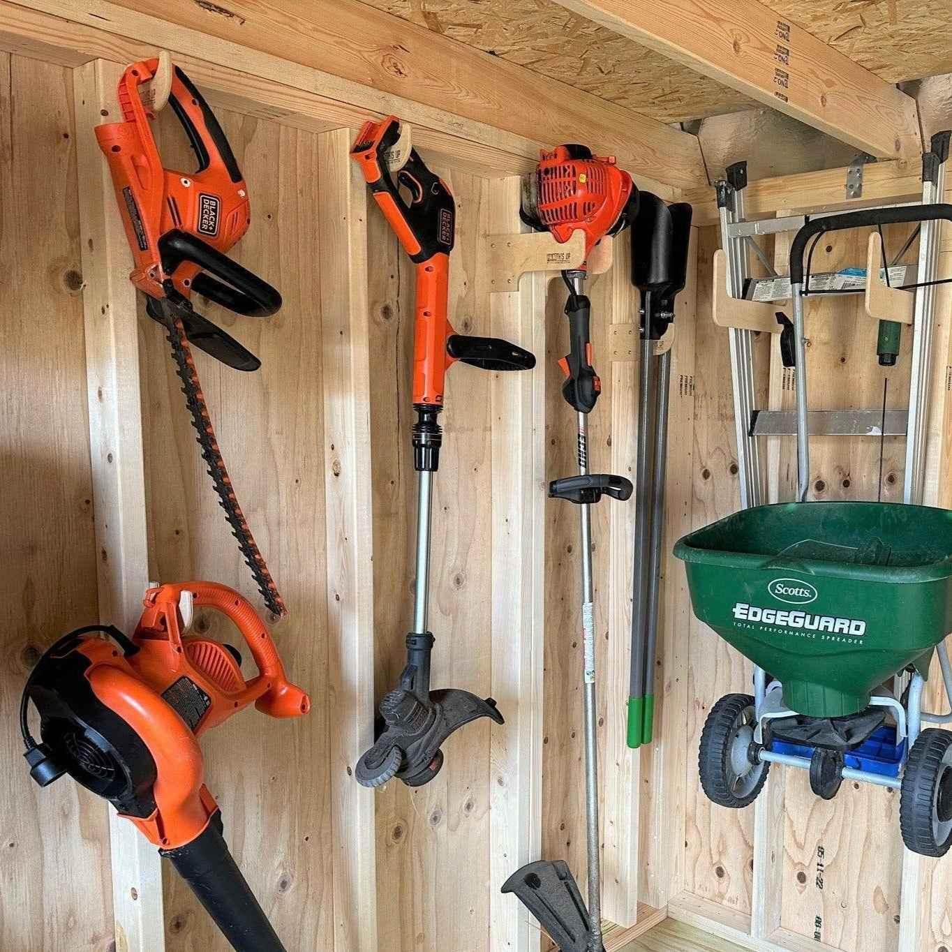 Miscellaneous Hook – Shed Tool Organizer for Yard Storage Shed Organization by HangThis Up My Shed Organizing System