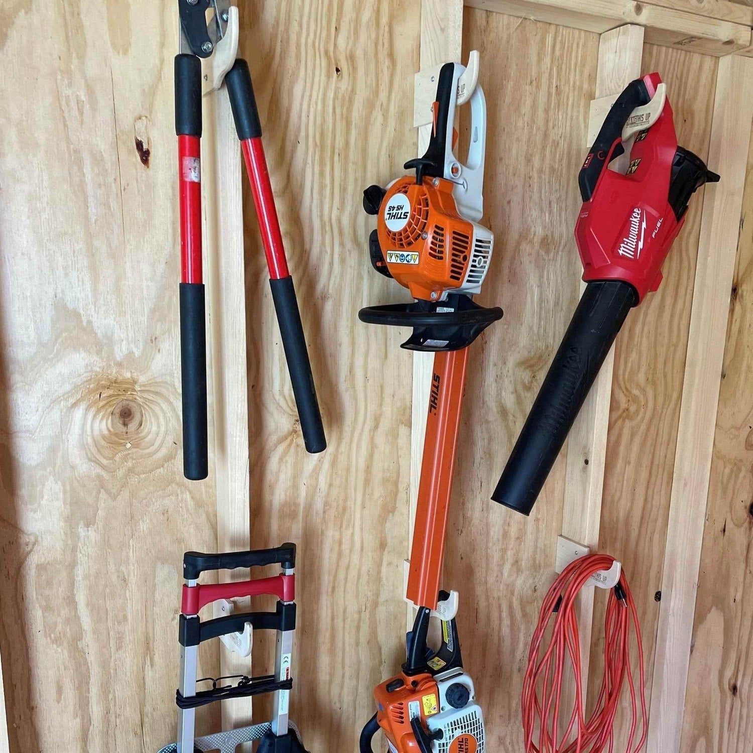 Miscellaneous Hook – Shed Tool Organizer for Yard Storage Shed Organization by HangThis Up My Shed Organizing System