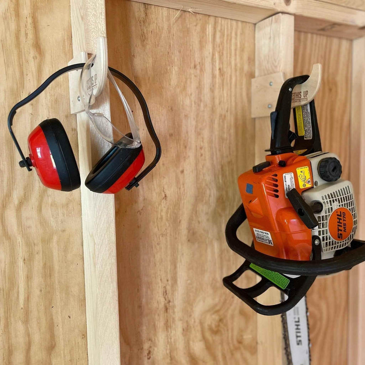 Miscellaneous Hook – Shed Tool Organizer for Yard Storage Shed Organization by HangThis Up My Shed Organizing System