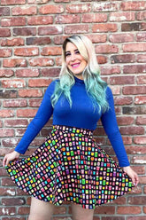 Blue Mock Neck Top Shirts & Tops by Retrolicious