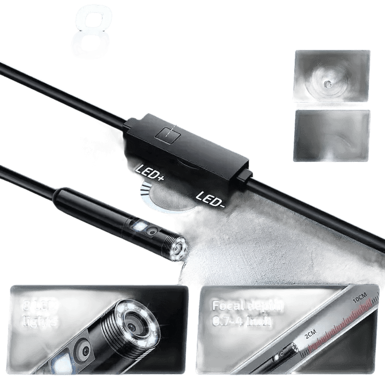 Multi Connector Wifi Endoscope Camera 8mm Dual Lens Endoscope Camera by Cutesliving Store