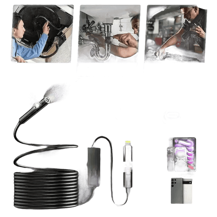 Multi Connector Wifi Endoscope Camera 8mm Dual Lens Endoscope Camera by Cutesliving Store