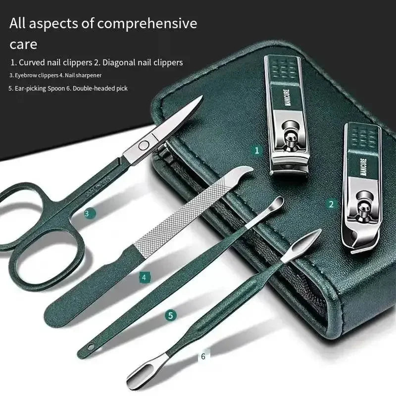 Nail Scissors Set Household High End Mens And Womens Special Nail Clippers Manicure Beauty Tools 6 Piece Portable Household Nail Scissors Set by Dropshee