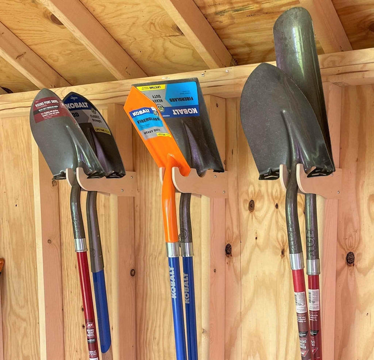Complete Shed Organization Kit – Yard & Garden Tool Storage System Organizer for Shed Outdoor Storage by HangThis Up My Shed Organizing System