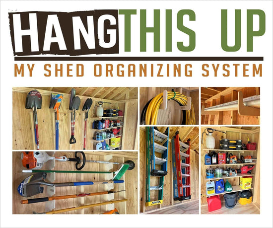 Complete Shed Organization Kit – Yard & Garden Tool Storage System Organizer for Shed Outdoor Storage by HangThis Up My Shed Organizing System