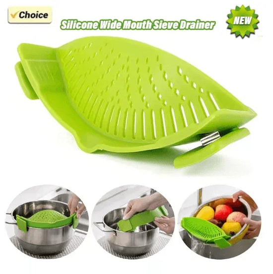 Universal Silicone Pot Edge Drainer Kitchen Clip-on Pan Pot Anti-spill Kitchenware by ALIEX