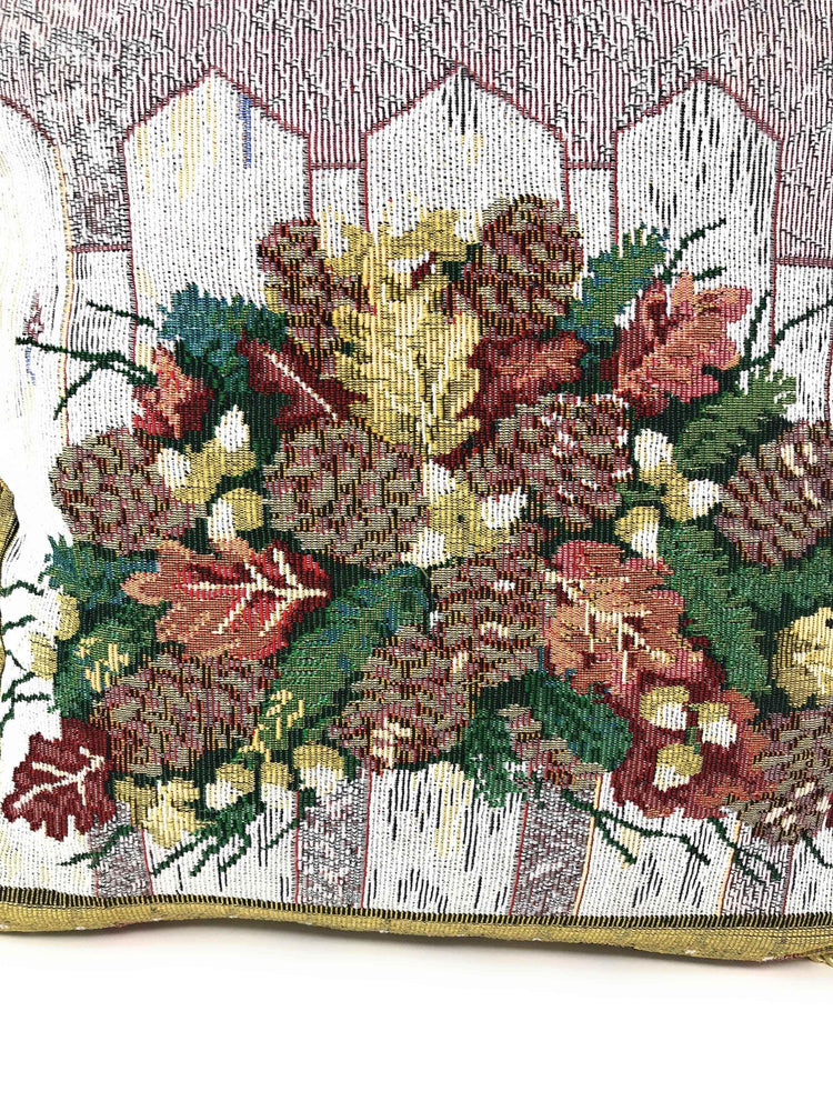 DaDa Bedding Set of 2-Pieces Festive Holiday Fiesta Floral Botanical Tapestry Throw Pillow Covers w/ Inserts - 18" x 18" Pillows by DaDalogy Bedding Collection