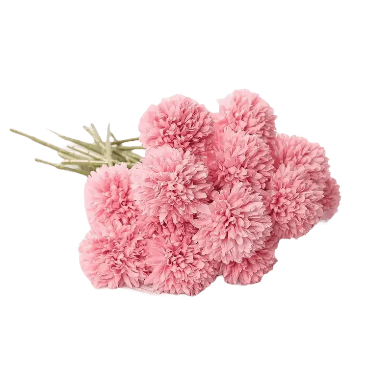 Pink and White Silk Kiku Flowers Bouquet Flower by Yajia Decorative Store