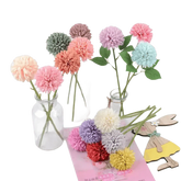 Pink and White Silk Kiku Flowers Bouquet Flower by Yajia Decorative Store