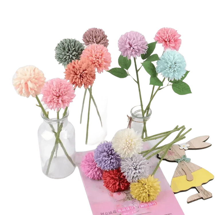 Pink and White Silk Kiku Flowers Bouquet Flower by Yajia Decorative Store