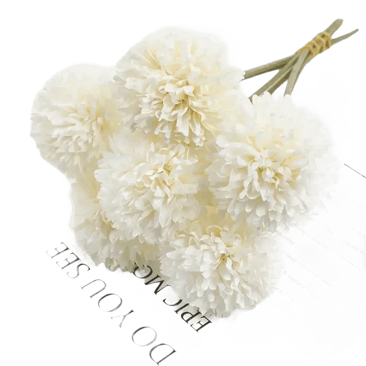Pink and White Silk Kiku Flowers Bouquet Flower by Yajia Decorative Store