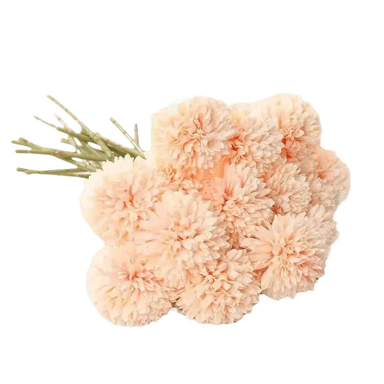Pink and White Silk Kiku Flowers Bouquet Flower by Yajia Decorative Store