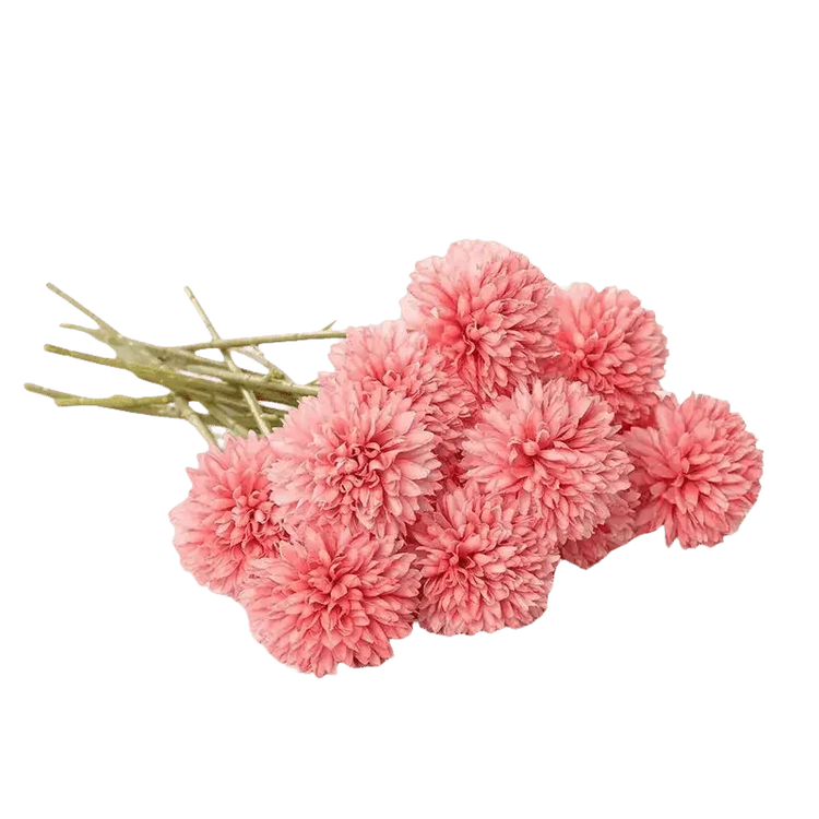 Pink and White Silk Kiku Flowers Bouquet Flower by Yajia Decorative Store