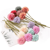Pink and White Silk Kiku Flowers Bouquet Flower by Yajia Decorative Store