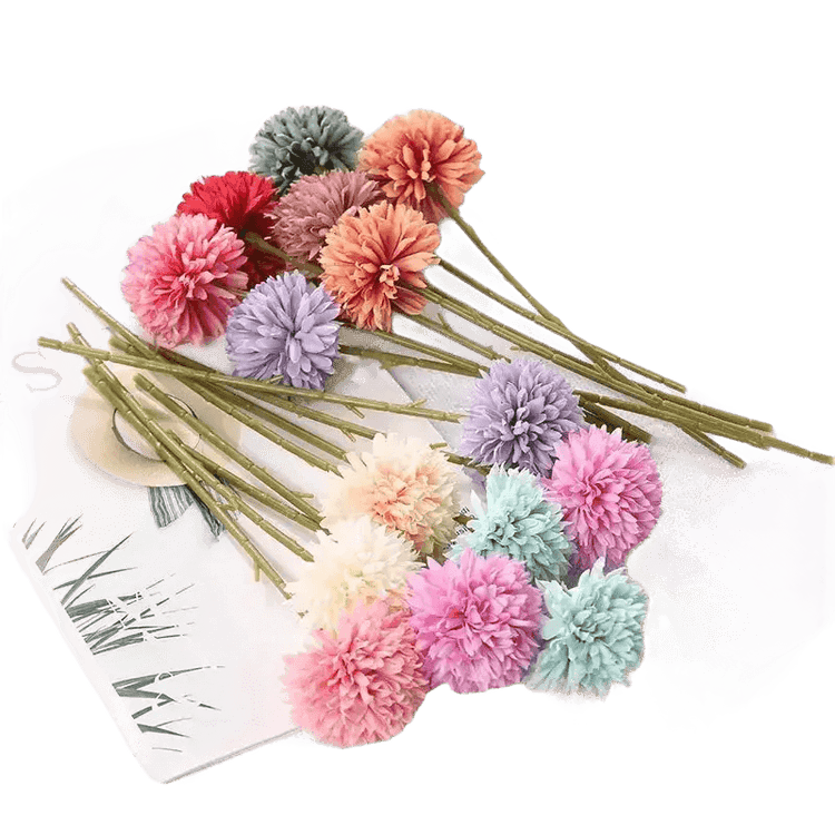Pink and White Silk Kiku Flowers Bouquet Flower by Yajia Decorative Store