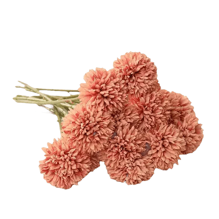 Pink and White Silk Kiku Flowers Bouquet Flower by Yajia Decorative Store