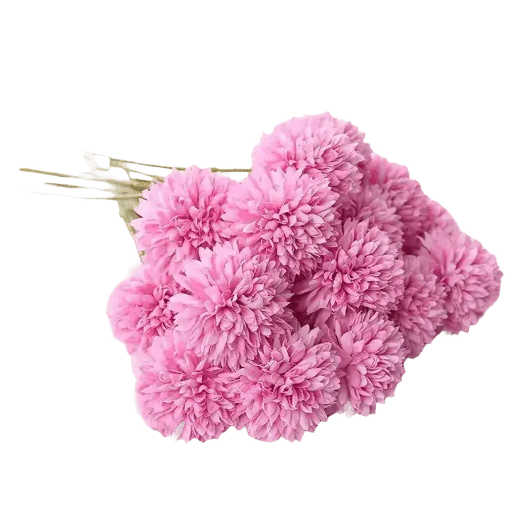 Pink and White Silk Kiku Flowers Bouquet Flower by Yajia Decorative Store