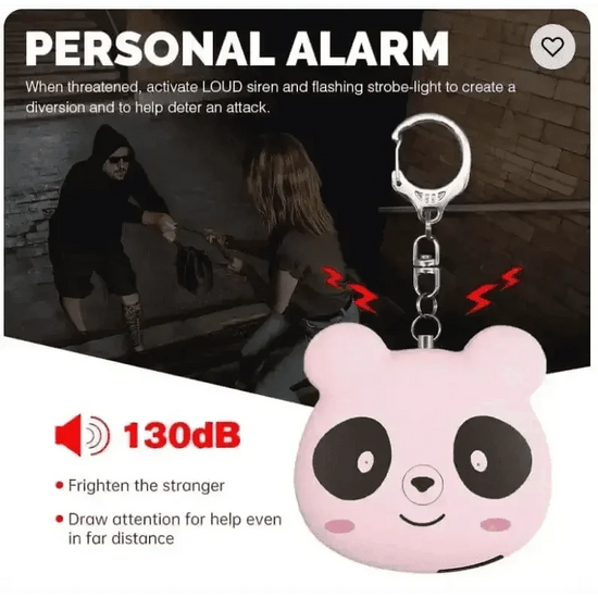 Pink Panda Cute Rechargeable Personal Alarm Keychain Personal Alarm by eboy2050GIFTS