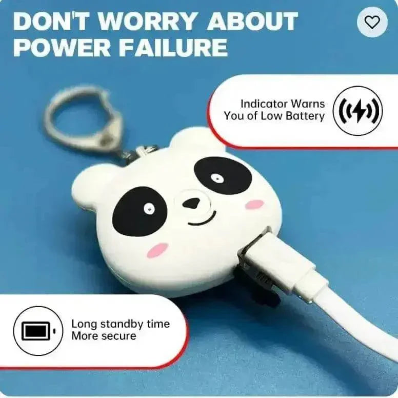 Pink Panda Cute Rechargeable Personal Alarm Keychain Personal Alarm by eboy2050GIFTS