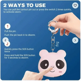 Pink Panda Cute Rechargeable Personal Alarm Keychain Personal Alarm by eboy2050GIFTS