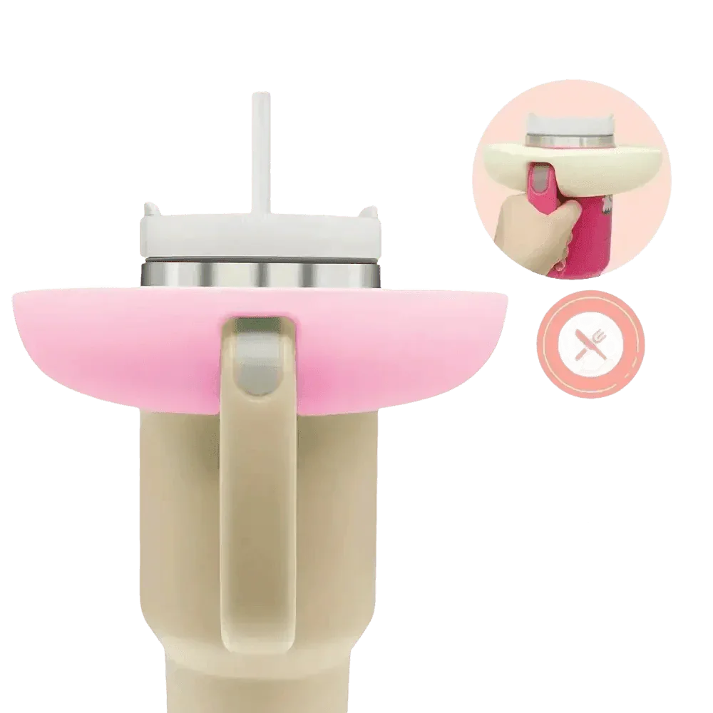 Pink Silicone Snack Bowl with Cup Holder snack bowl by Coldrain Tv Box Store